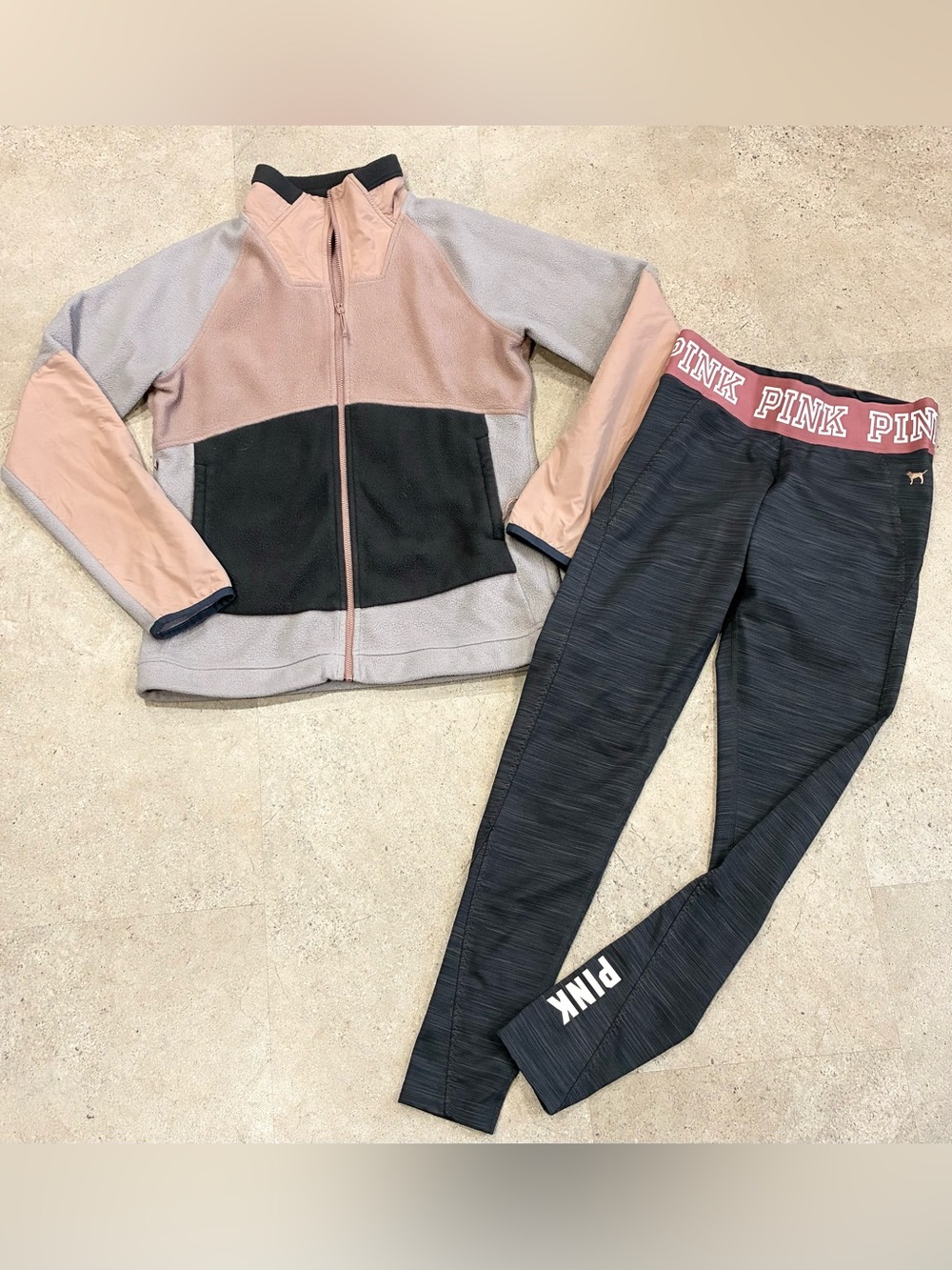Women’s MOUNTAIN HARD WEAR/VICTORIA’S SECRET PINK Fleece Jacket & Leggings, sz S